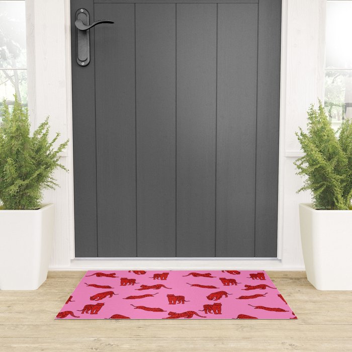 Exotic Pink + Red Wildcats Welcome Mat Gallery Image 3