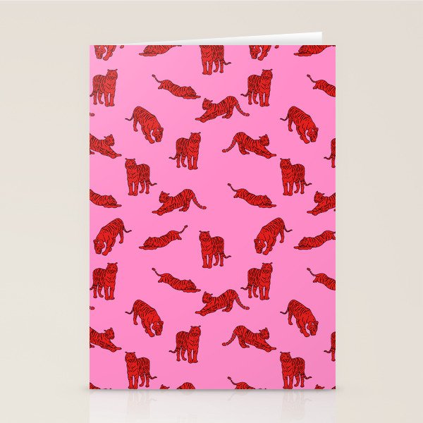 Exotic Pink + Red Wildcats Stationery Card Gallery Image 1