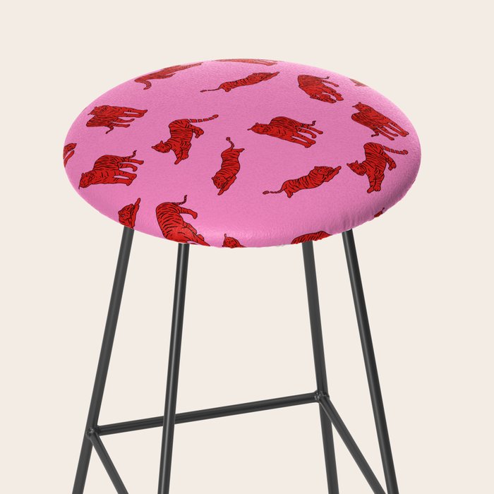 Exotic Pink + Red Wildcats Stool Gallery Image 2