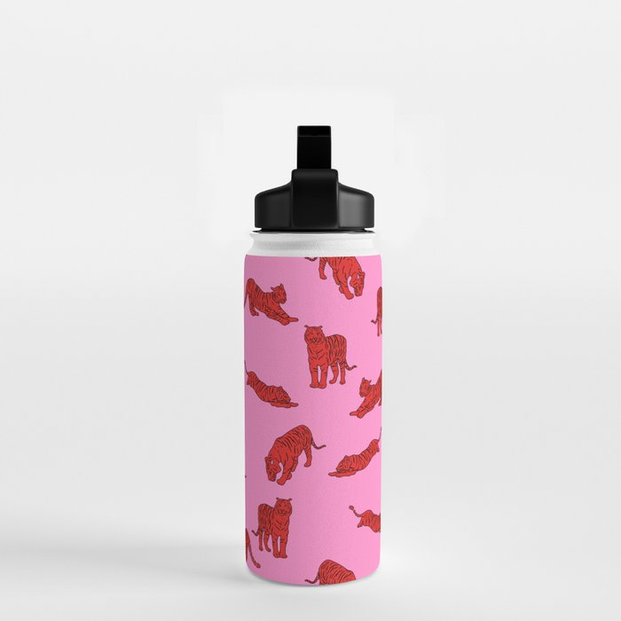 Exotic Pink + Red Wildcats Water Bottle Gallery Image 2