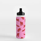 Exotic Pink + Red Wildcats Water Bottle Gallery Image 2