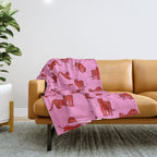 Exotic Pink + Red Wildcats Throw Blanket Gallery Image 1