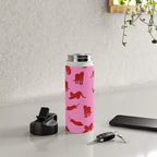 Exotic Pink + Red Wildcats Water Bottle Gallery Image 4