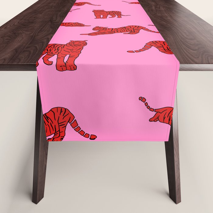 Exotic Pink + Red Wildcats Table Runner Gallery Image 1