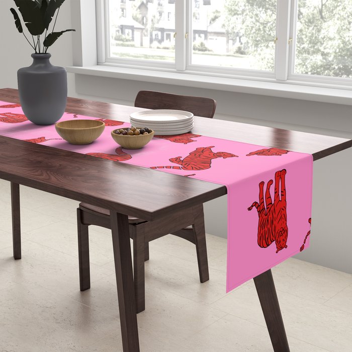 Exotic Pink + Red Wildcats Table Runner Gallery Image 2
