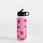 Exotic Pink + Red Wildcats Water Bottle Gallery Image 1