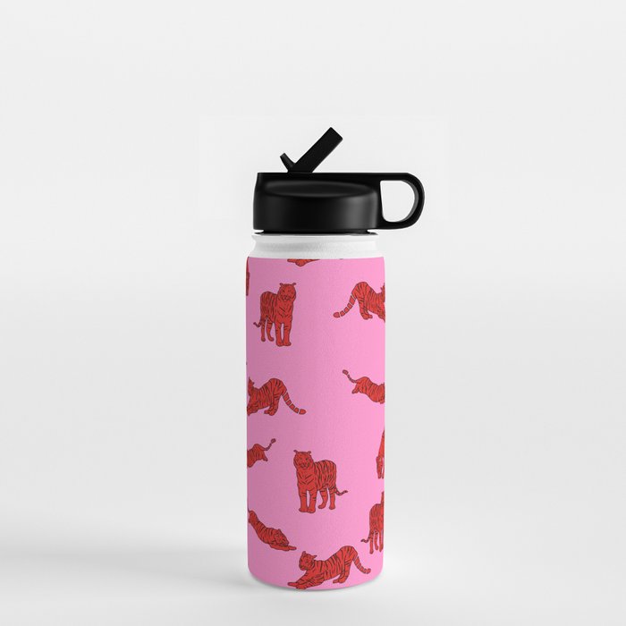 Exotic Pink + Red Wildcats Water Bottle Gallery Image 1