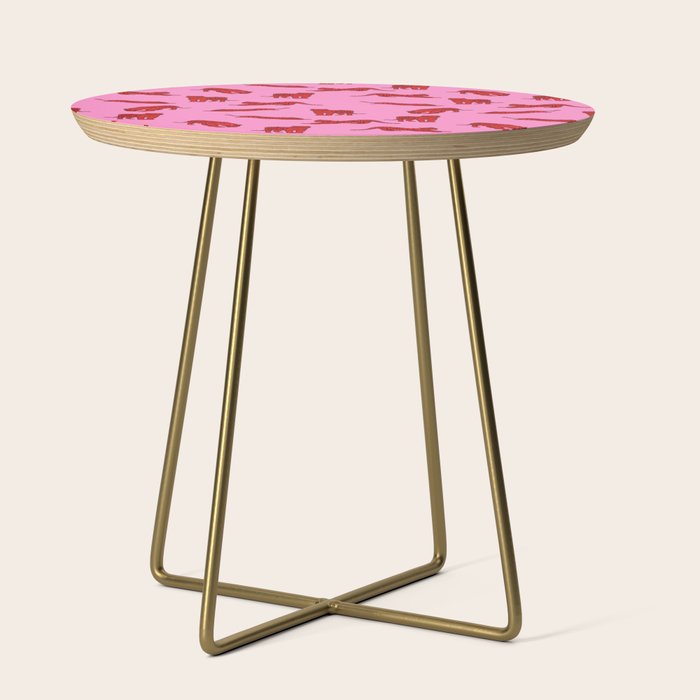 Exotic Pink + Red Wildcats Side Table Gallery Image 1