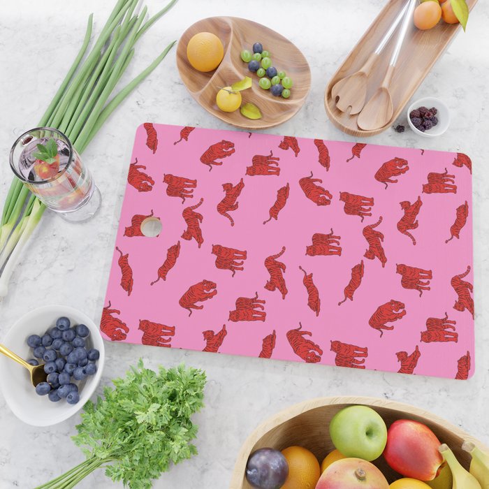 Exotic Pink + Red Wildcats Cutting Board Gallery Image 2
