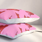 Exotic Pink + Red Wildcats Pillow Sham Gallery Image 3