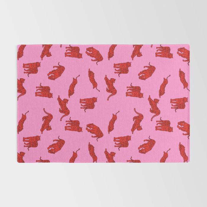 Exotic Pink + Red Wildcats Rug Gallery Image 2