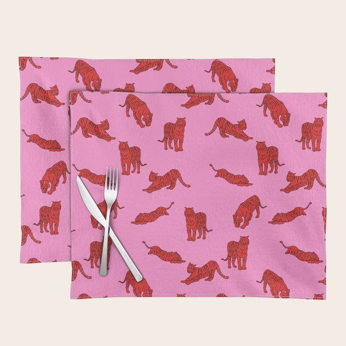 Exotic Pink + Red Wildcats Placemat Gallery Image 1