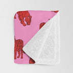 Exotic Pink + Red Wildcats Throw Blanket Gallery Image 3