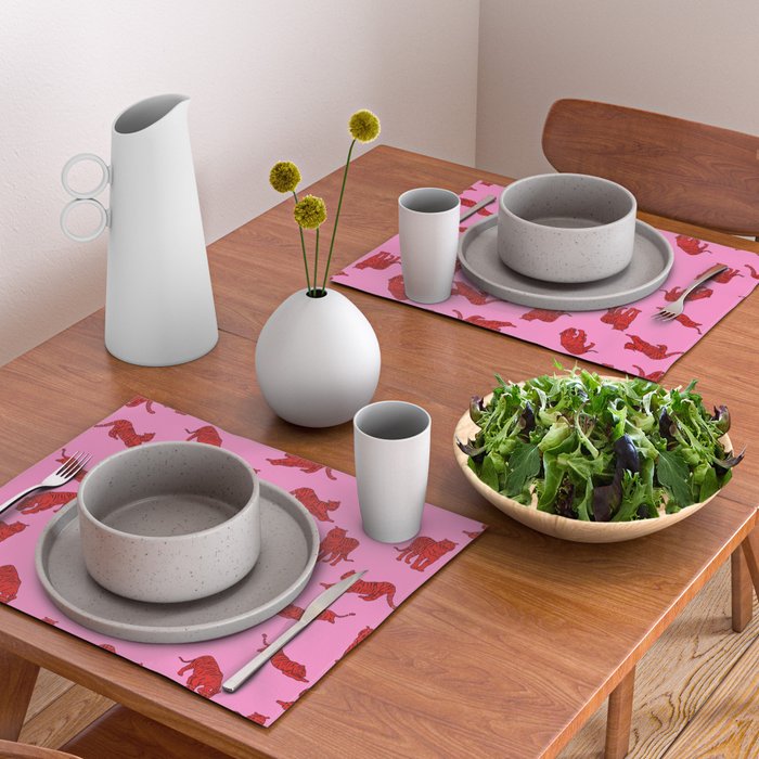 Exotic Pink + Red Wildcats Placemat Gallery Image 2