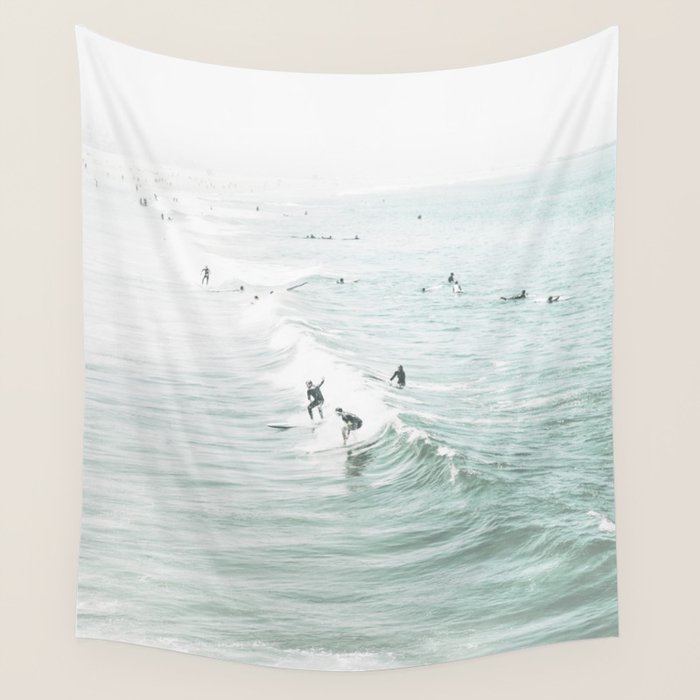 Surfer Waves Coastal Ocean Wall Tapestry Gallery Image 4