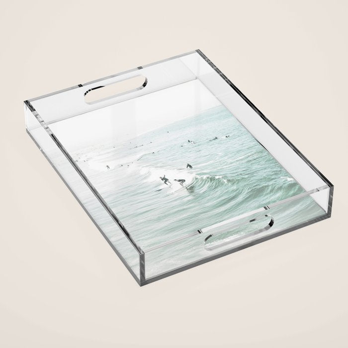 Surfer Waves Coastal Ocean Acrylic Tray Gallery Image 1