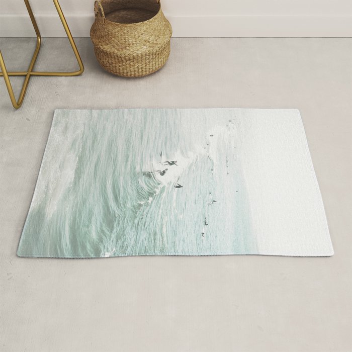 Surfer Waves Coastal Ocean Rug Gallery Image 1