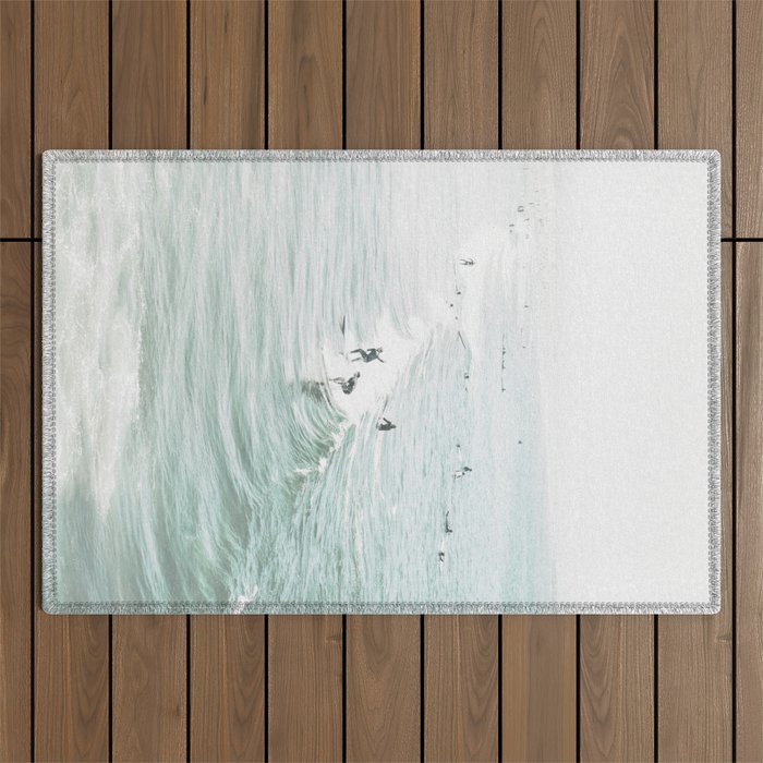 Surfer Waves Coastal Ocean Outdoor Rug Gallery Image 1