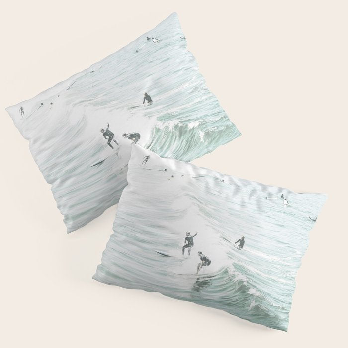 Surfer Waves Coastal Ocean Pillow Sham Gallery Image 3