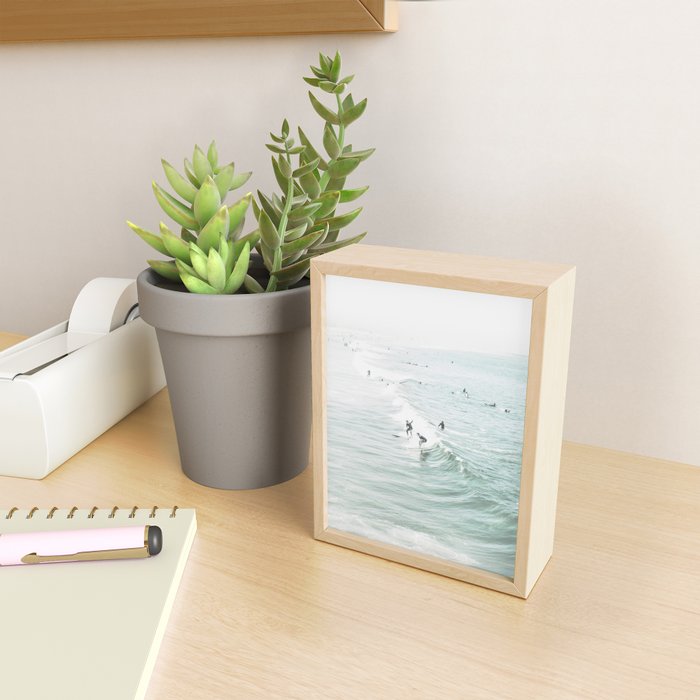 Surfer Waves Coastal Ocean Mini Art Print Gallery Image 2