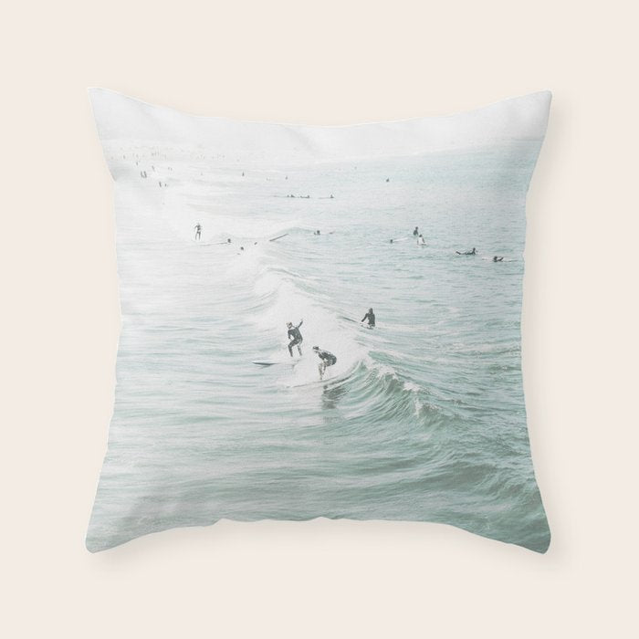 Surfer Waves Coastal Ocean Throw Pillow Gallery Image 6