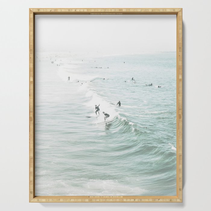 Surfer Waves Coastal Ocean Serving Tray Gallery Image 1