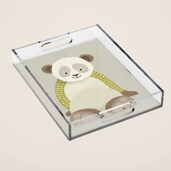 Whimsical Giant Panda Acrylic Tray Gallery Image 1