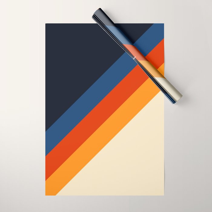 Colorful Classic Retro 70s Vintage Style Stripes - Padona Wrapping Paper Gallery Image 1