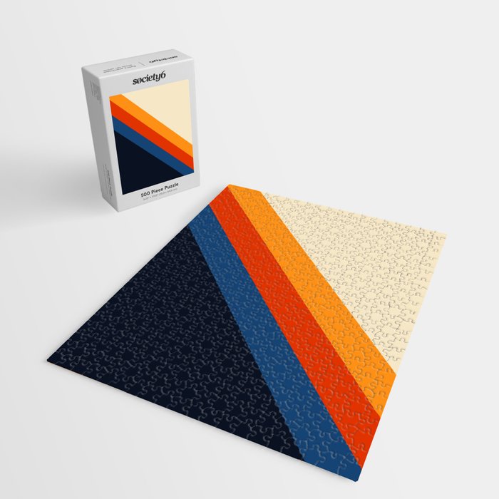 Colorful Classic Retro 70s Vintage Style Stripes - Padona Jigsaw Puzzle Gallery Image 2