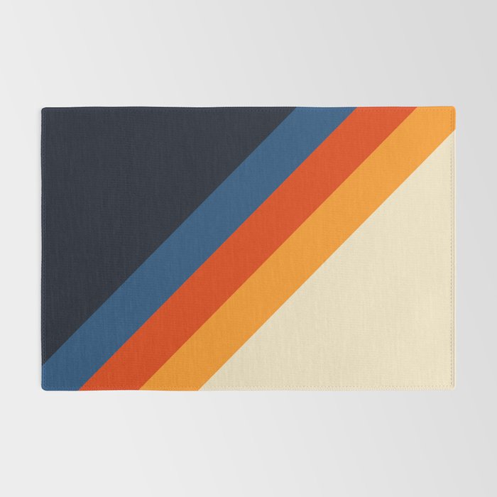 Colorful Classic Retro 70s Vintage Style Stripes - Padona Rug Gallery Image 2