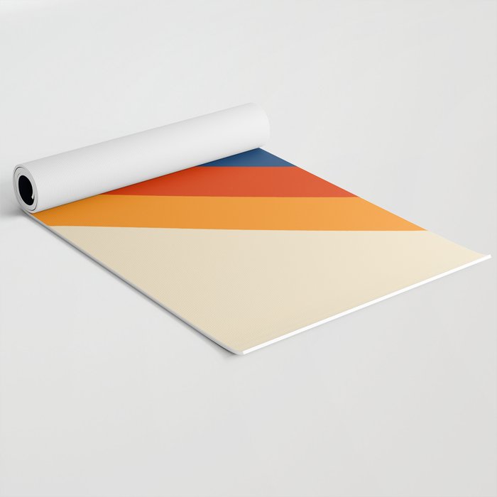 Colorful Classic Retro 70s Vintage Style Stripes - Padona Yoga Mat Gallery Image 2