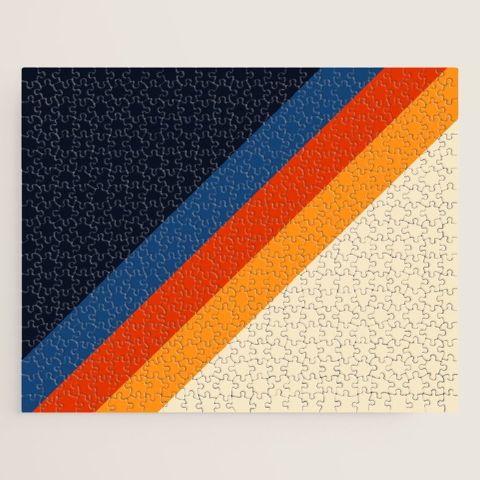 Colorful Classic Retro 70s Vintage Style Stripes - Padona Jigsaw Puzzle Gallery Image 1