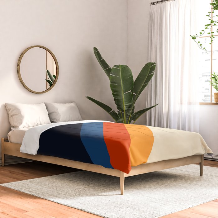 Colorful Classic Retro 70s Vintage Style Stripes - Padona Comforter Gallery Image 2