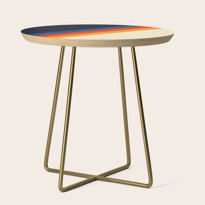 Colorful Classic Retro 70s Vintage Style Stripes - Padona Side Table Gallery Image 1