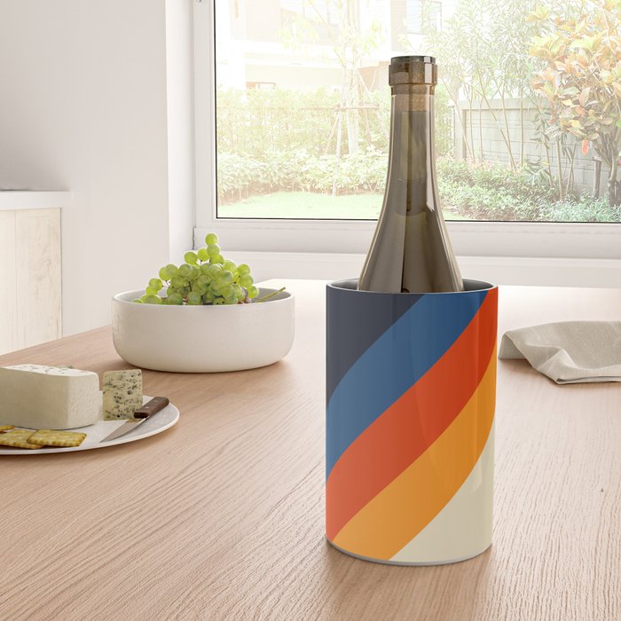 Colorful Classic Retro 70s Vintage Style Stripes - Padona Wine Chiller Gallery Image 4