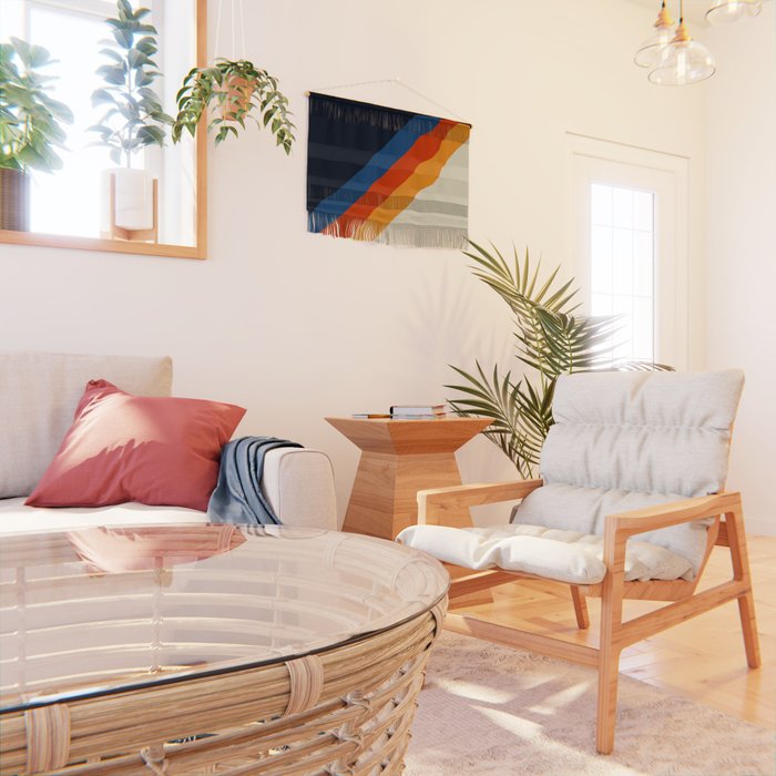 Colorful Classic Retro 70s Vintage Style Stripes - Padona Wall Hanging Gallery Image 2