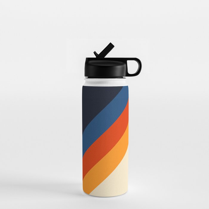 Colorful Classic Retro 70s Vintage Style Stripes - Padona Water Bottle Gallery Image 1