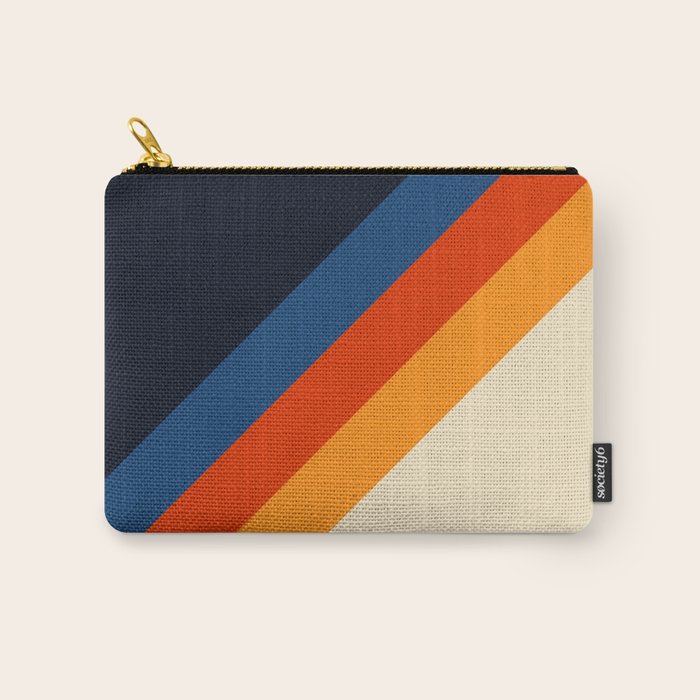 Colorful Classic Retro 70s Vintage Style Stripes - Padona Carry All Pouch Gallery Image 1