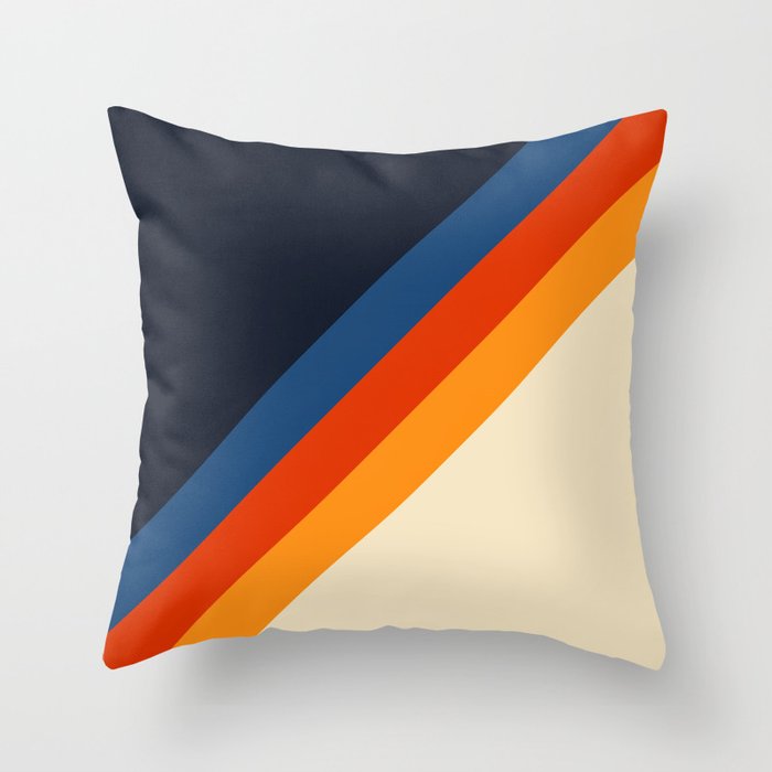 Colorful Classic Retro 70s Vintage Style Stripes - Padona Throw Pillow Gallery Image 6