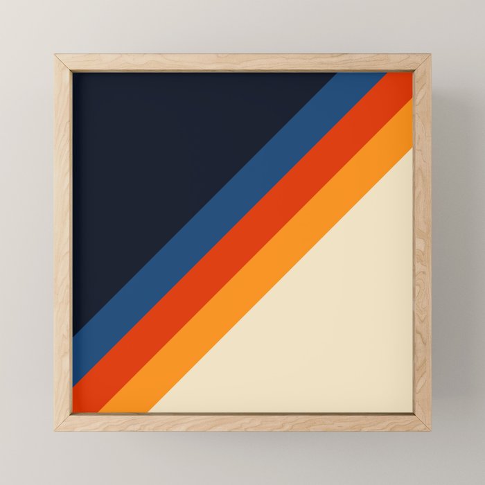 Colorful Classic Retro 70s Vintage Style Stripes - Padona Mini Art Print Gallery Image 1