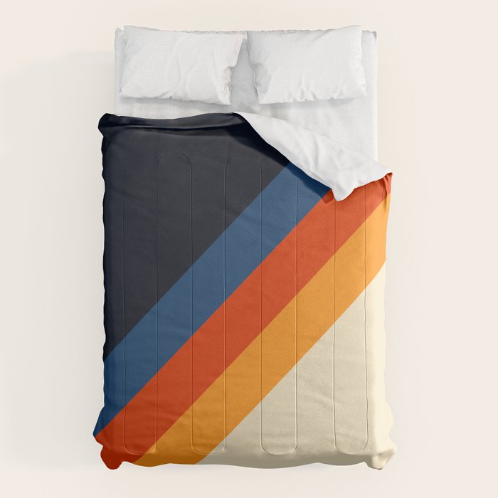 Colorful Classic Retro 70s Vintage Style Stripes - Padona Comforter Gallery Image 6