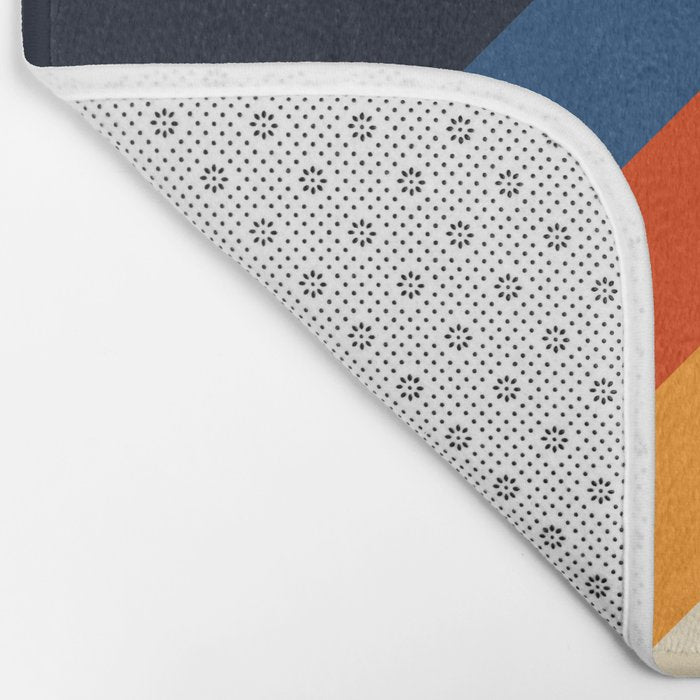 Colorful Classic Retro 70s Vintage Style Stripes - Padona Bath Mat Gallery Image 2