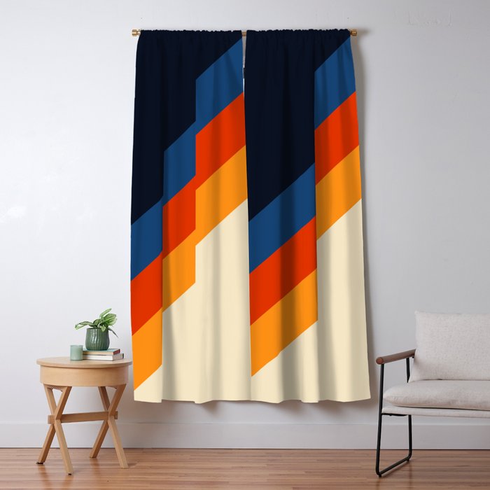 Colorful Classic Retro 70s Vintage Style Stripes - Padona Window Curtain Gallery Image 5