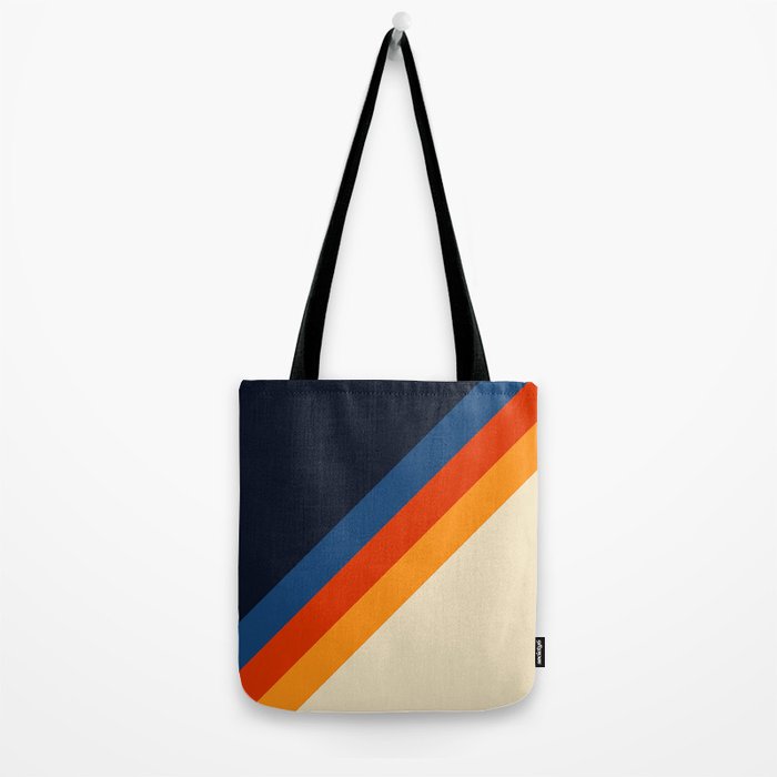 Colorful Classic Retro 70s Vintage Style Stripes - Padona Tote Bag Gallery Image 2