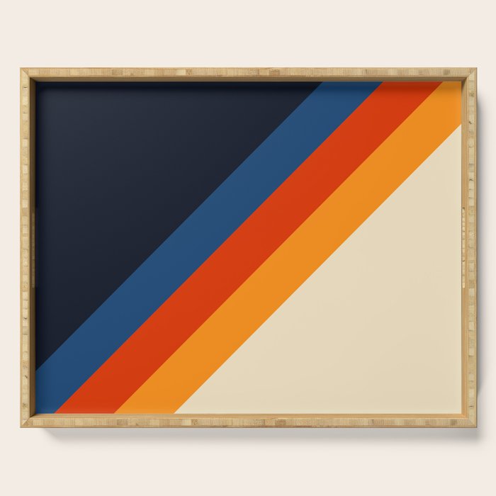 Colorful Classic Retro 70s Vintage Style Stripes - Padona Serving Tray Gallery Image 1