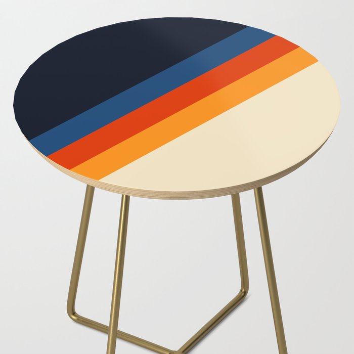 Colorful Classic Retro 70s Vintage Style Stripes - Padona Side Table Gallery Image 2