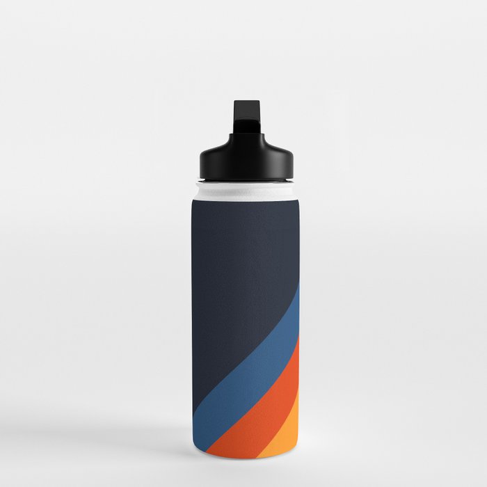 Colorful Classic Retro 70s Vintage Style Stripes - Padona Water Bottle Gallery Image 3