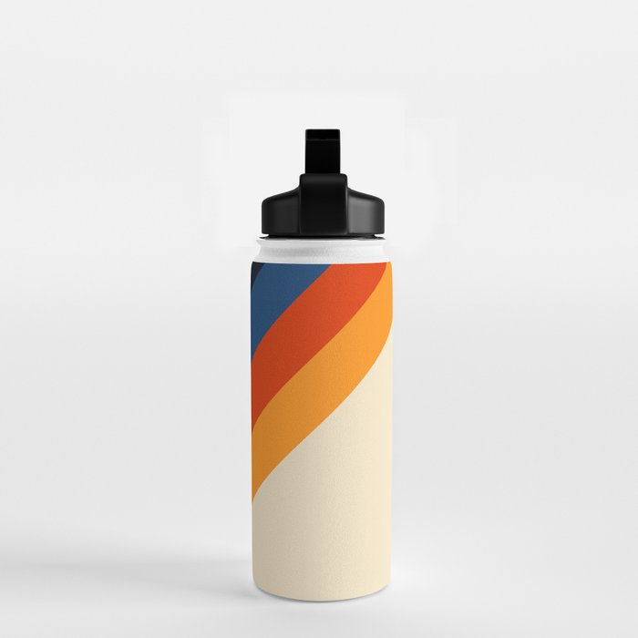 Colorful Classic Retro 70s Vintage Style Stripes - Padona Water Bottle Gallery Image 2