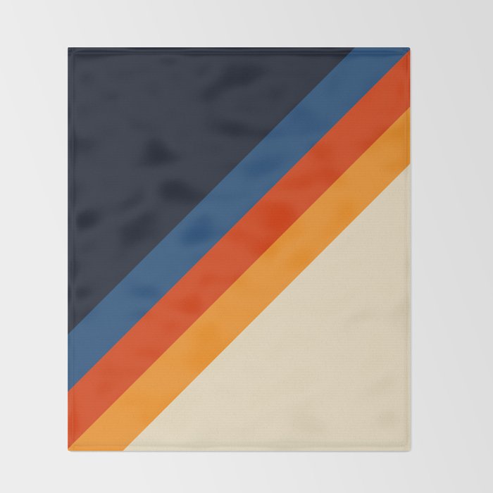 Colorful Classic Retro 70s Vintage Style Stripes - Padona Throw Blanket Gallery Image 2