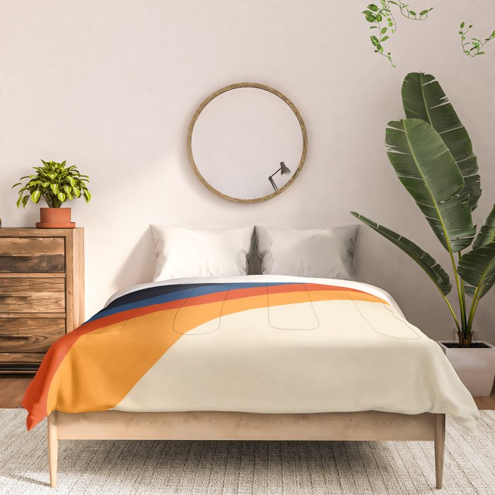 Colorful Classic Retro 70s Vintage Style Stripes - Padona Comforter Gallery Image 3
